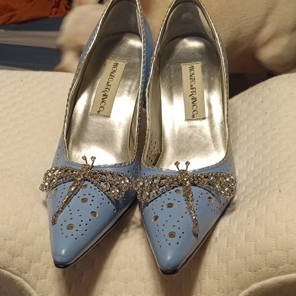 Blue Embellished Women's Shoes